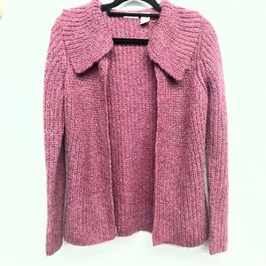 Charlotte Russe Mohair blend fuzzy deep pink cardigan size Medium